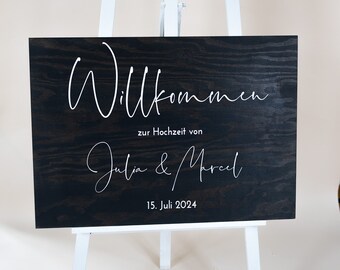 Willkommensschild aus Holz