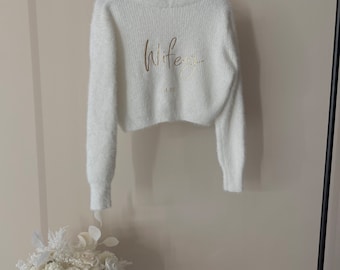 Cardigan de mariée en blanc/pull de mariage/robe de mariée/pull robe de mariée Super soft Taille 36-50 (S/XXXL) Plus Taille Oversize