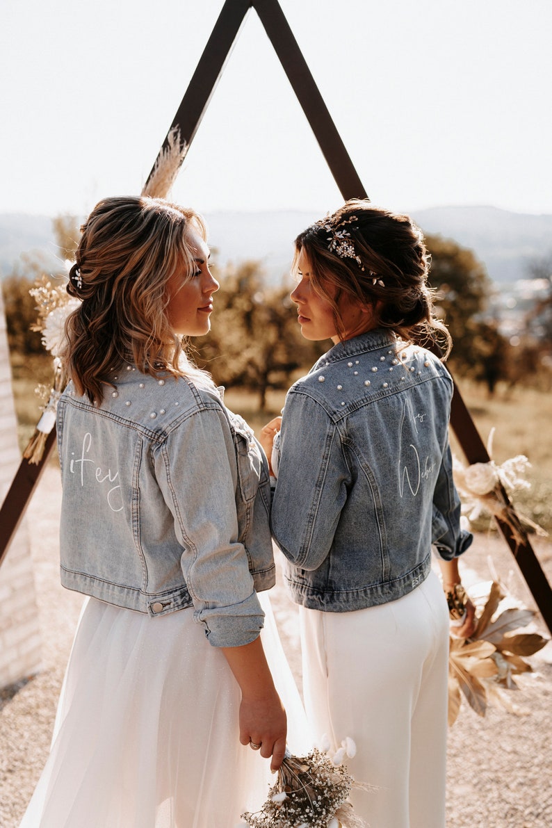 Veste en jean personnalisable au délavage foncé image 3