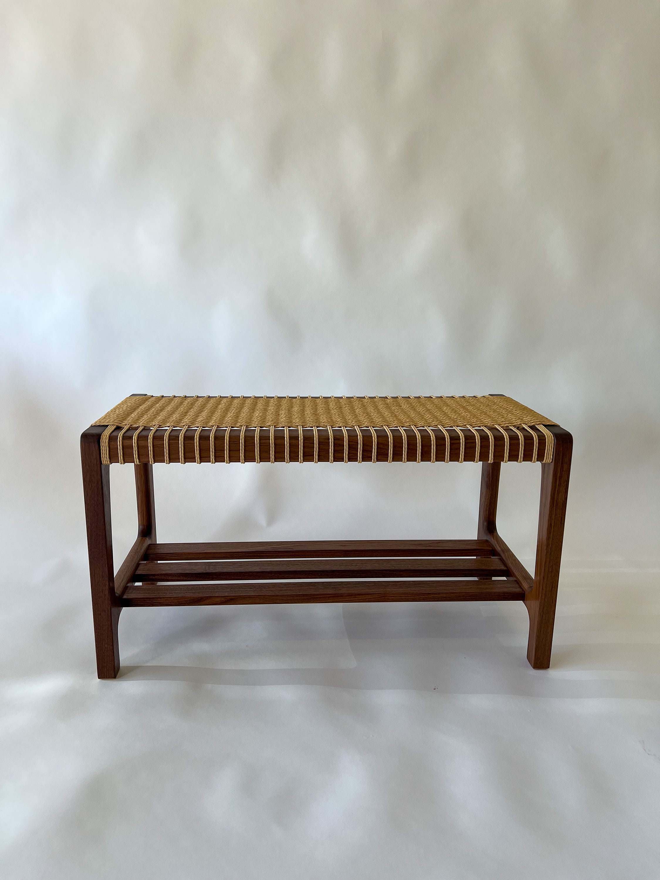 Handmade Danish Cord Bench by Water Street Furniture Studio