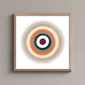 Colorful Circular Art / Square Print / Boho Art with Colorful Circles / Square Print / Circular Art Print.