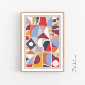 Colorful Picture Prints / Geometric Abstract Art / Bright Colors Wall Art / Colorful Art / Bauhaus Style Art / Vibrant Colorful Abstract