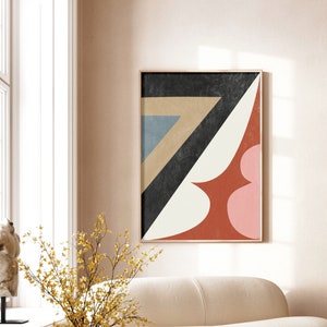 Printable Terracotta Art / Abstract Geometric Art / Minimalist Art Print / Ethnic Contemporary Wall Art
