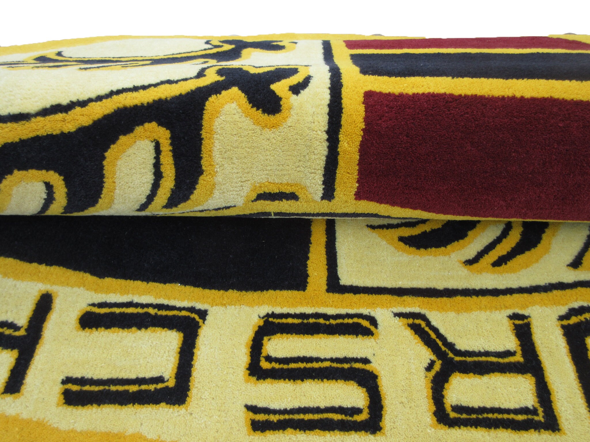 Luxury Handmade Porsche Rug 6x4 Ft Pure Wool Carpet Gold Color Home ...