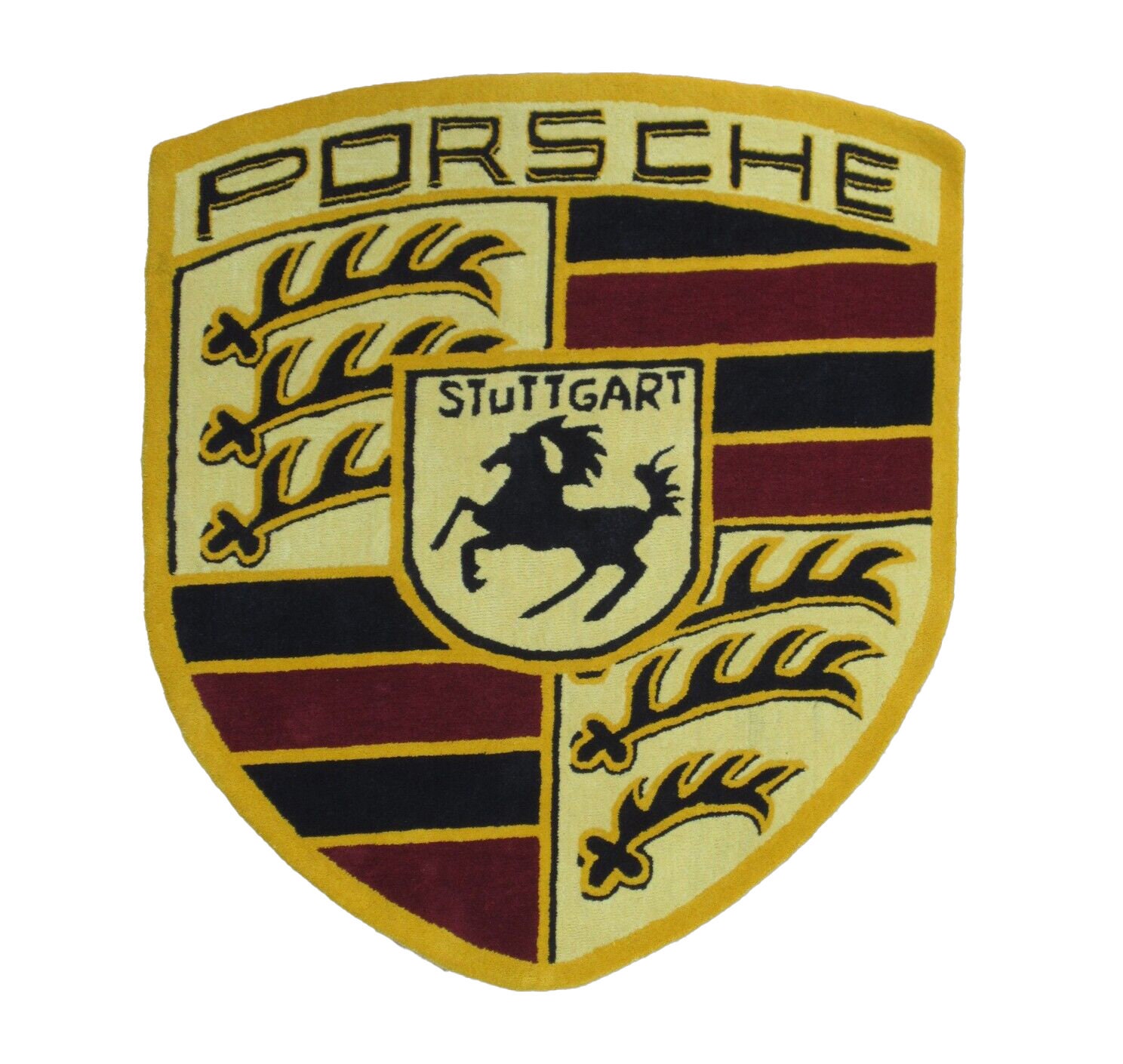Luxury Handmade Porsche Rug 6x4 Ft Pure Wool Carpet Gold Color Home ...