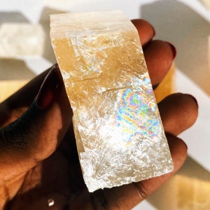 Optical Yellow Calcite Crystal