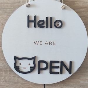 Double sided Open closed sign for business - custom boutique, store, salon sign | personalized custom wooden sign | hanging open closed sign
