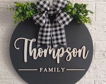 Personalized door sign, Last name sign, Wood housewarming gift, Anniversary gift, Family sign, Welcome door sign