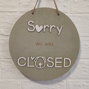 Open closed sign for business - custom boutique, store, salon sign | personalized custom wooden sign | hanging round wood open closed sign