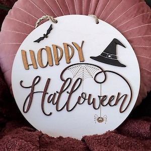 Halloween wood door sign, Door sign,  Halloween decor, Halloween home decor, Personalized farmhouse decor, Housewarming gift, Welcome sign