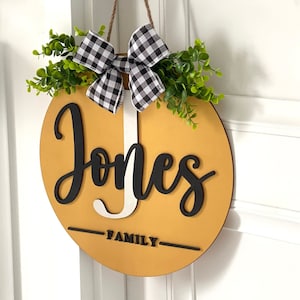 Front door wreath, Door hanger, Custom name wreath front door, Family door wreath, Farmhouse door wreath, Name door sign, Monogram wreath