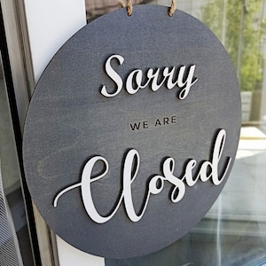 Open closed business sign, Boutique sign, Closed shop sign, Business sign, Salon sign for door, Hanging open sign, Wooden personalized sign