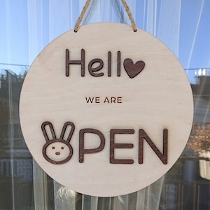 Open closed business sign, Store sign, Wooden sign indoor, Custom business sign, Salon sign, Wood sign, Personalized sign, Hanging open sign