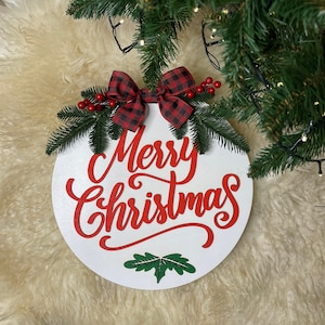Merry Christmas door decor, Christmas sign, Christmas wreath, Merry christmas door sign, Christmas sign wood wall decor, Christmas hanger