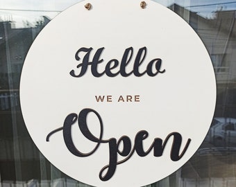 Open closed business sign, Boutique sign, Closed shop sign, Business sign, Salon sign for door, Hanging open sign, Wooden personalized sign