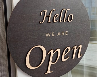 Open closed business sign, Boutique sign, Closed shop sign, Business sign, Salon sign for door, Hanging open sign, Wooden personalized sign