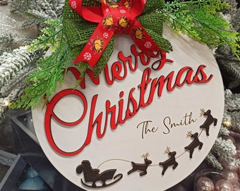 Christmas door decor, Christmas sign, Christmas wreath, Christmas hanger, Christmas decoration, Merry christmas sign, Door sign