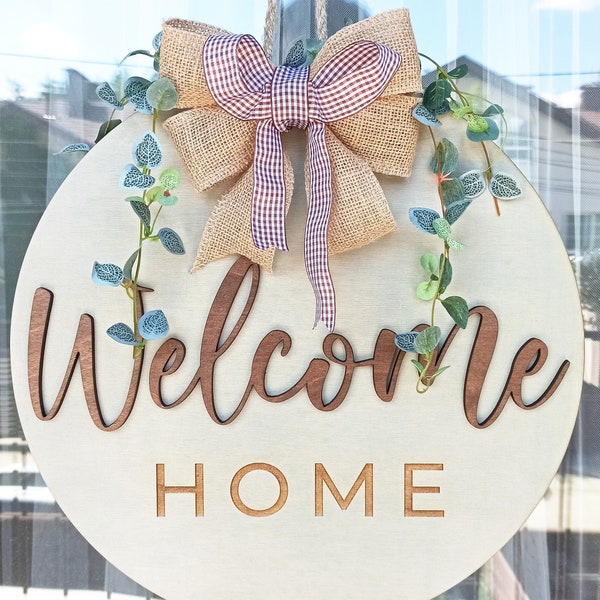 Welcome wood sign, Housewarming gift. Personalized front Door Decor, Door hanger, Front Door Sign, Personalized sign