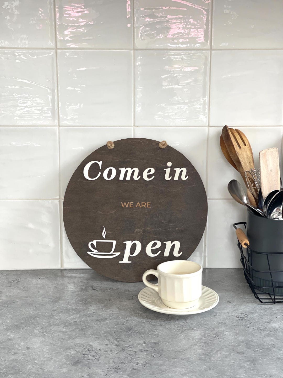 Open Closed Coffee Sign for Business, Boutique Salon Store Closed Sign ...