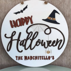 Appendino per porta &quot;Happy Halloween&quot; / Ghirlanda autunnale / Ghirlanda per porta d&#39;ingresso / Decorazione autunnale / Decorazione da parete per ingresso / Cartello di benvenuto