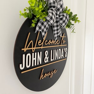 Front Door Wreath, Door Hanger, Custom Name Sign, Wall Decor Family ...