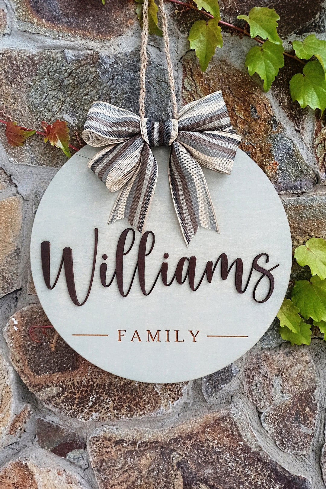 Personalized Family Door Decor, Wood Last Name Sign, Wooden ...