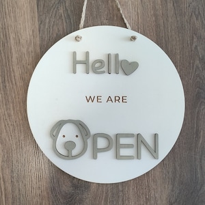 Open closed sign for business - custom boutique, store, salon sign | personalized custom wooden sign | hanging round wood open closed sign