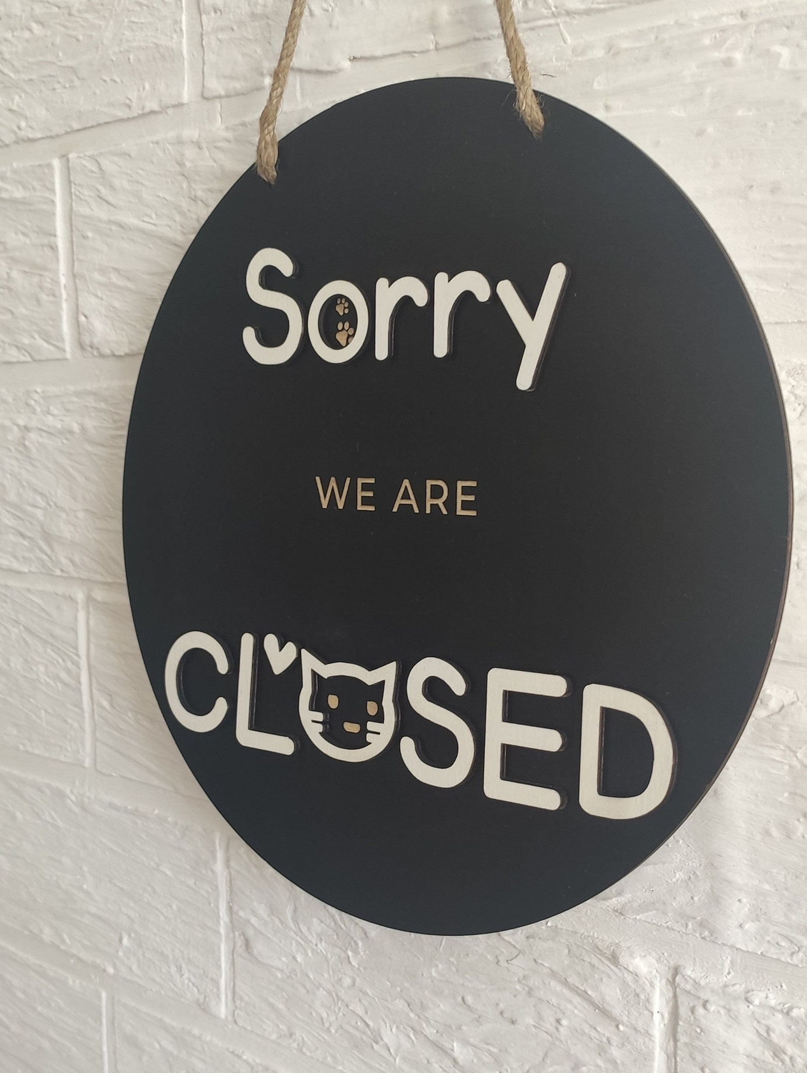 Double Sided Open Closed Sign for Business Custom Boutique - Etsy