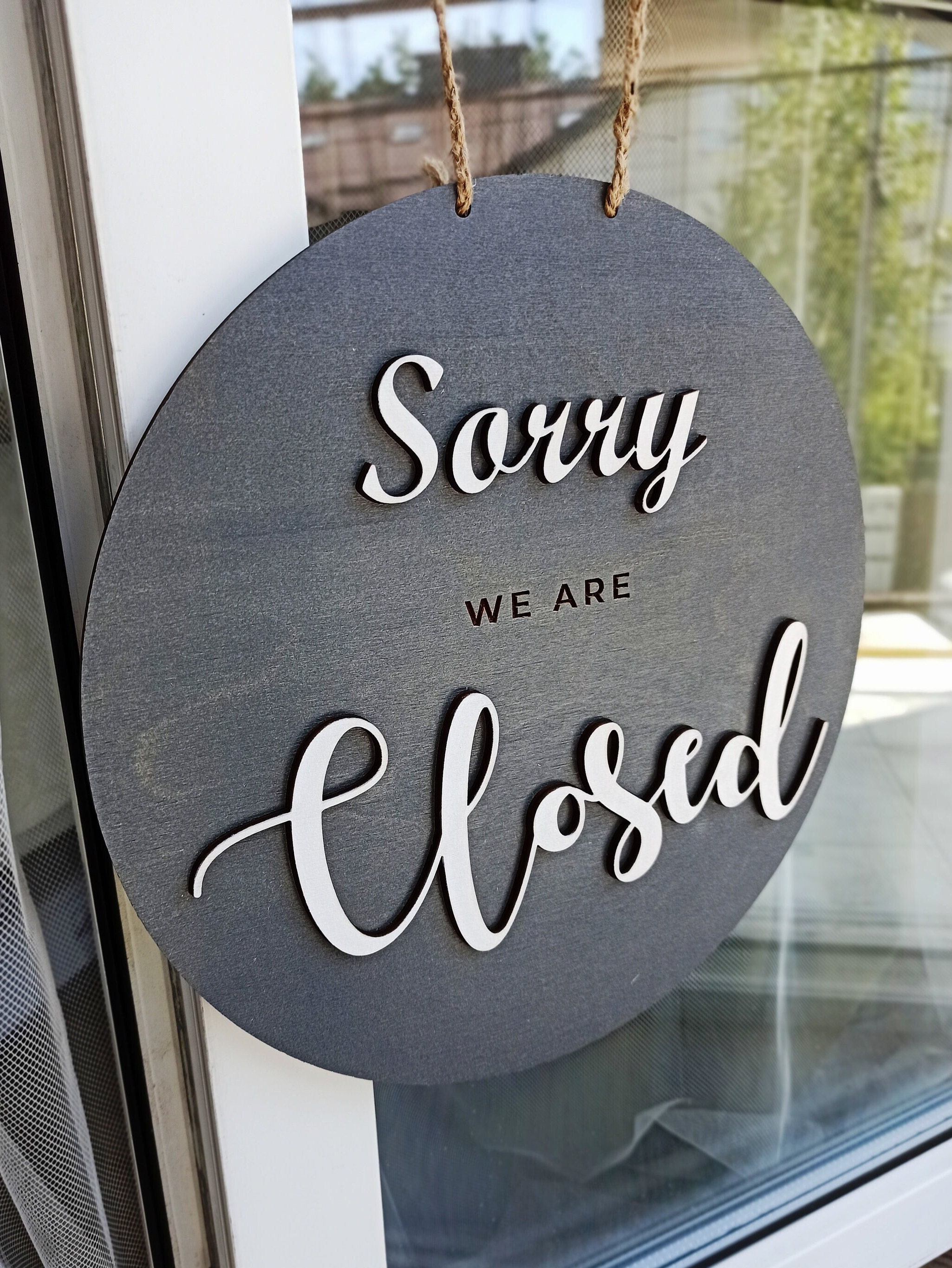 Open Closed Business Sign, Boutique Sign, Closed Shop Sign