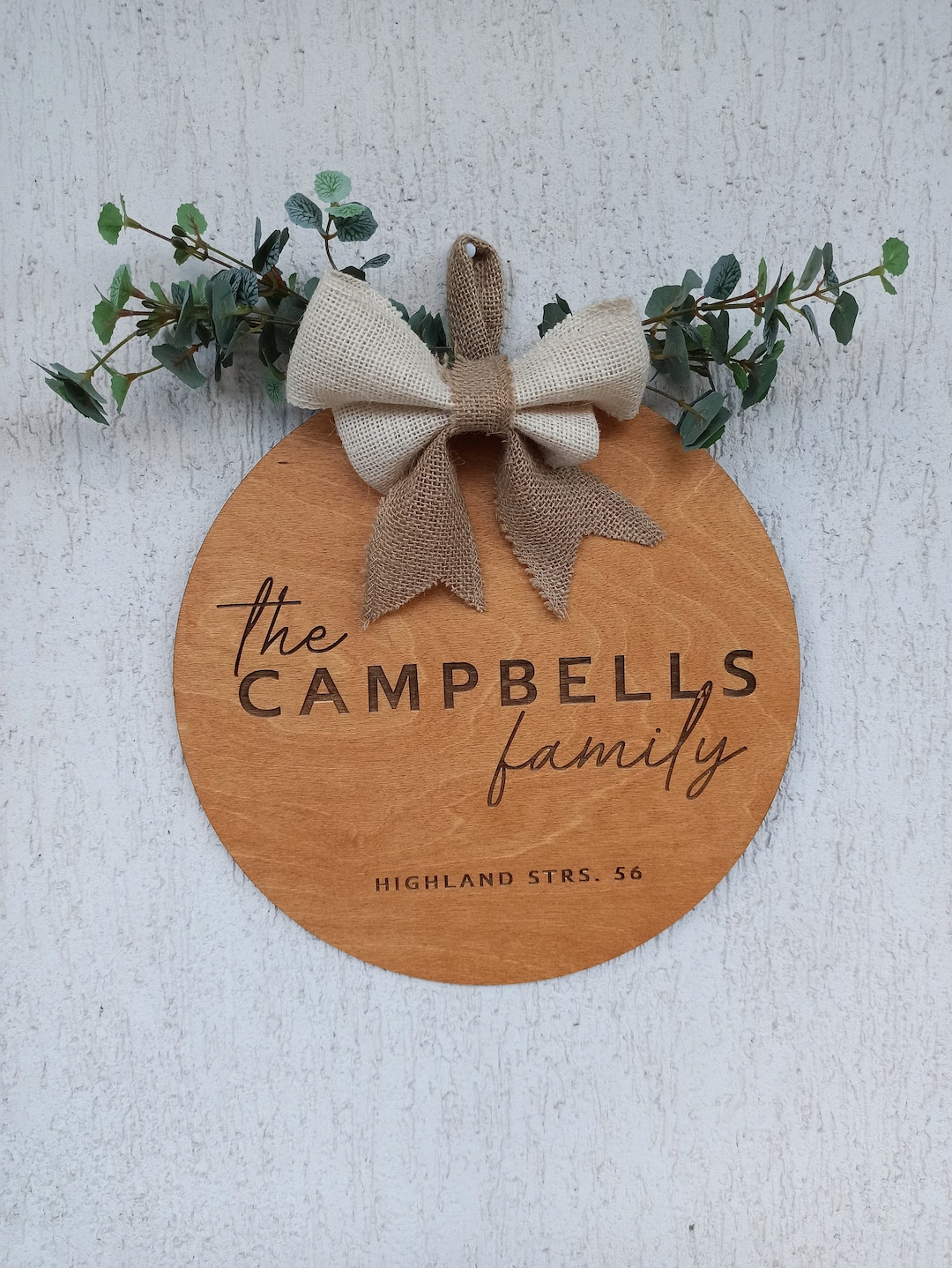 Personalized Family Door Decor, Last Name Sign, Wood Housewarming Gift ...