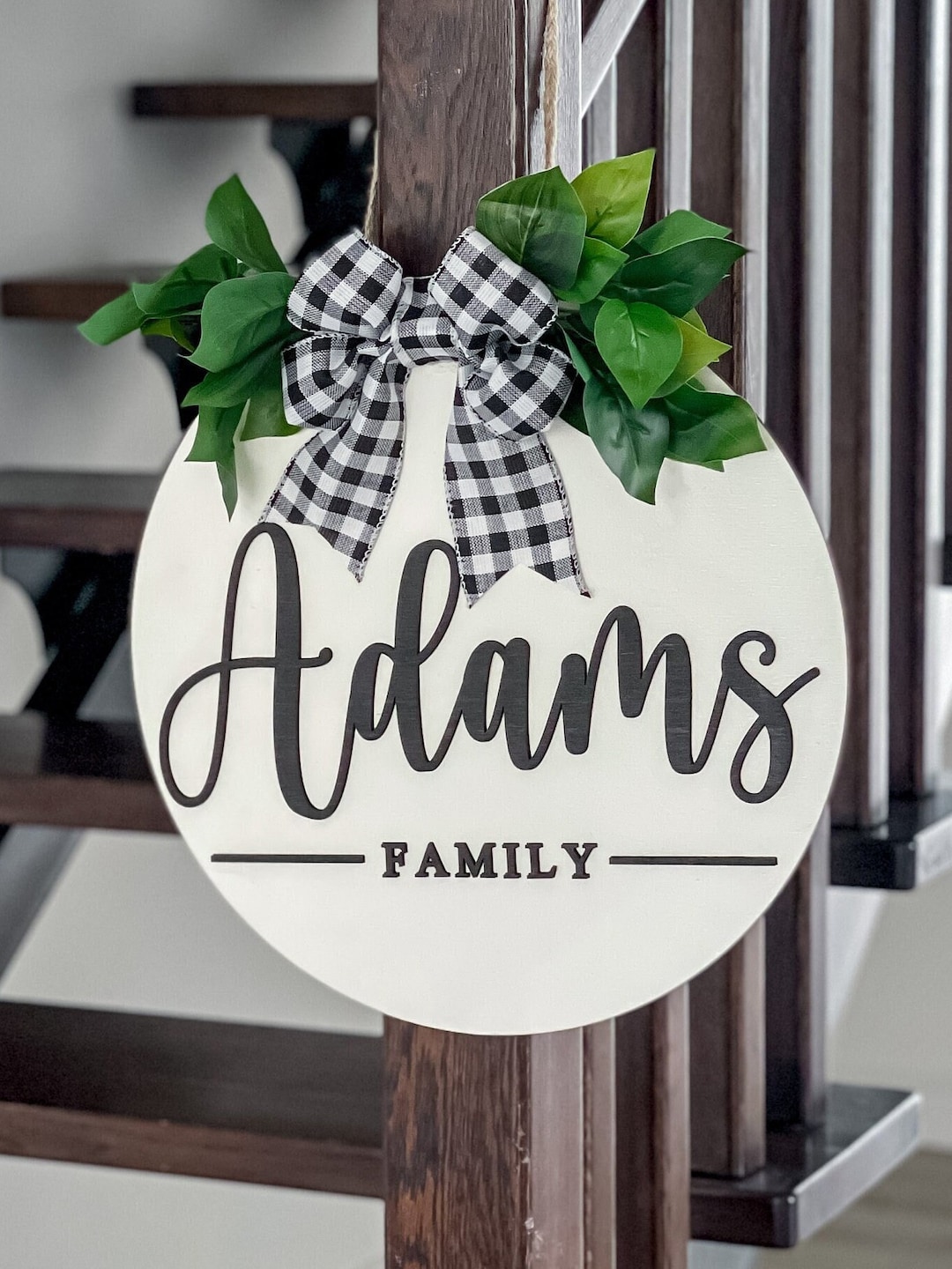 Personalized Family Door Decor, Last Name Sign, Wood Housewarming Gift ...