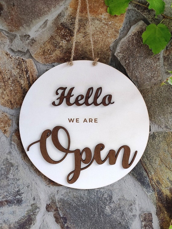 ショップサイン　Welcome／CLOSED Open Closed Sign for Business, Boutique| Shop| Store| Salon Sign
