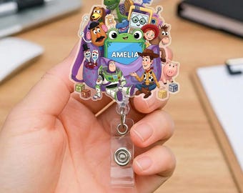 Toy Story 5 Badge Reel, Woody Buzz Jessie Rex Badge Reel