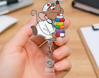 Gus Gus badgehouder, Gus Gus die eruitziet als een snackverpleegster badgehouder, Assepoester muis ID-houder
