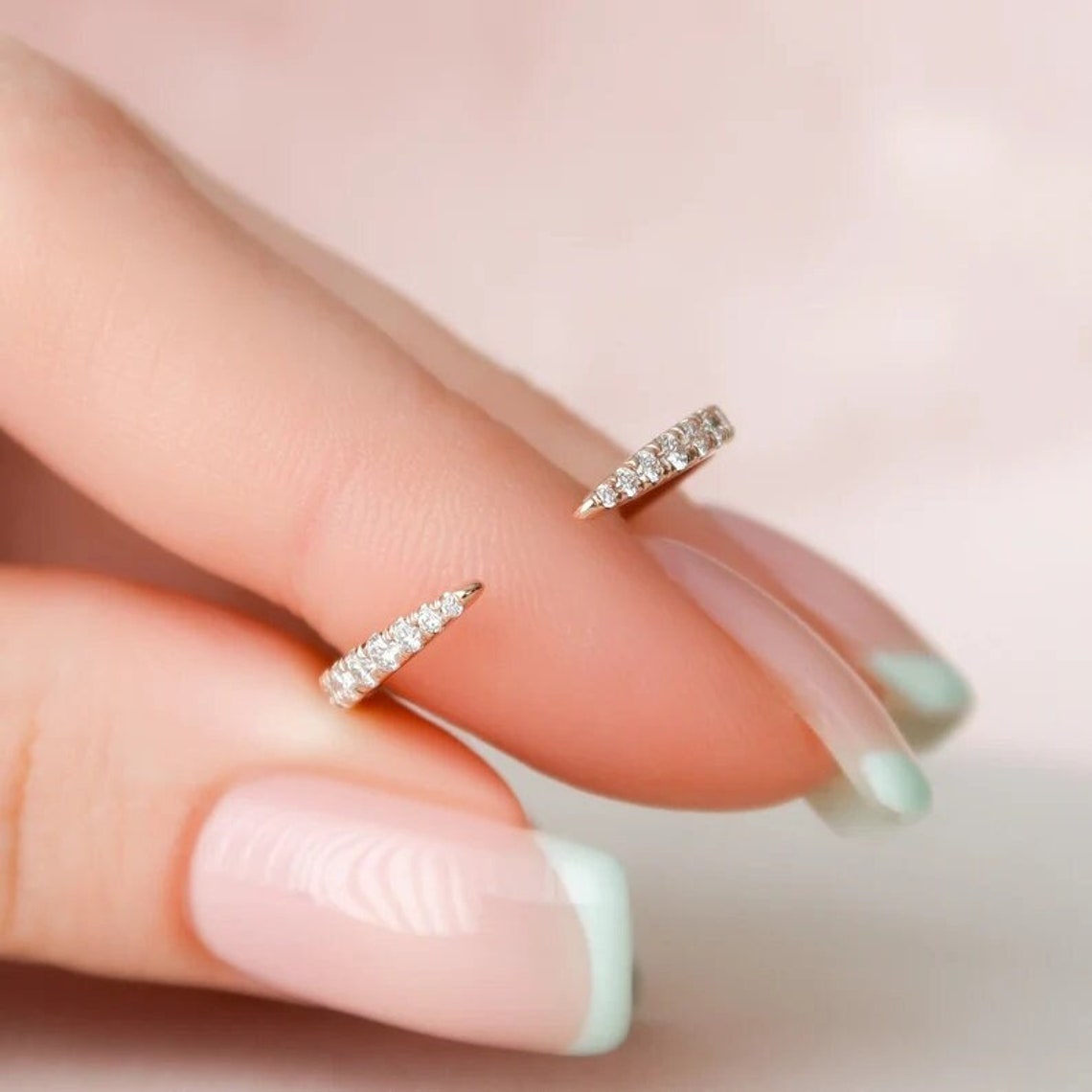 Gap Wedding Band Open Wedding Band Diamond Band Moissanite Etsy