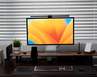 Desk Shelf System - Wooden Dual Monitor Stand - Desk Accessories Organizer, Office Storage and Organization