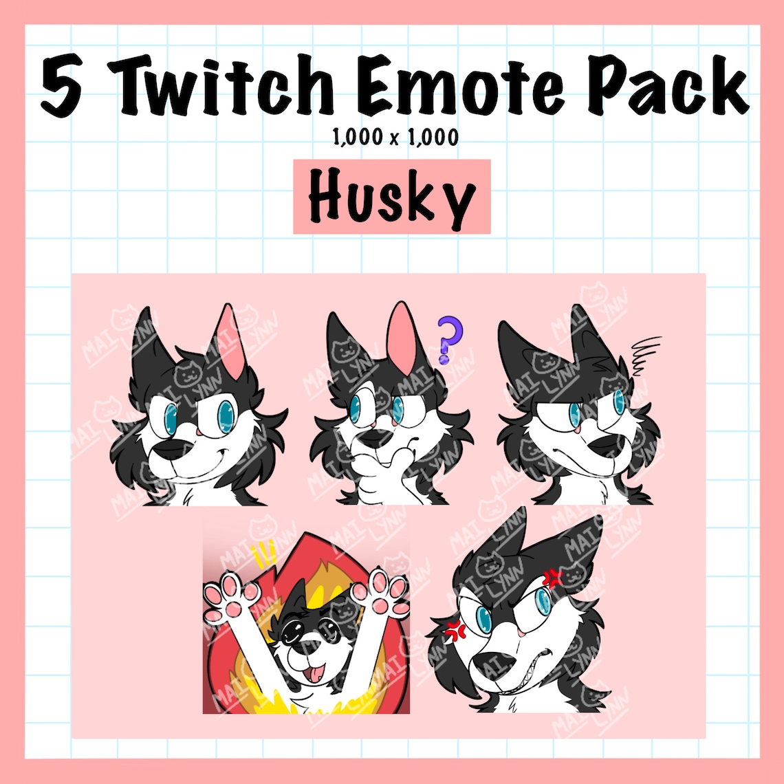 5 Twitch Emote Pack 2 Husky - Etsy