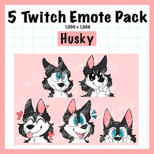 5 Twitch Emote Pack - Husky
