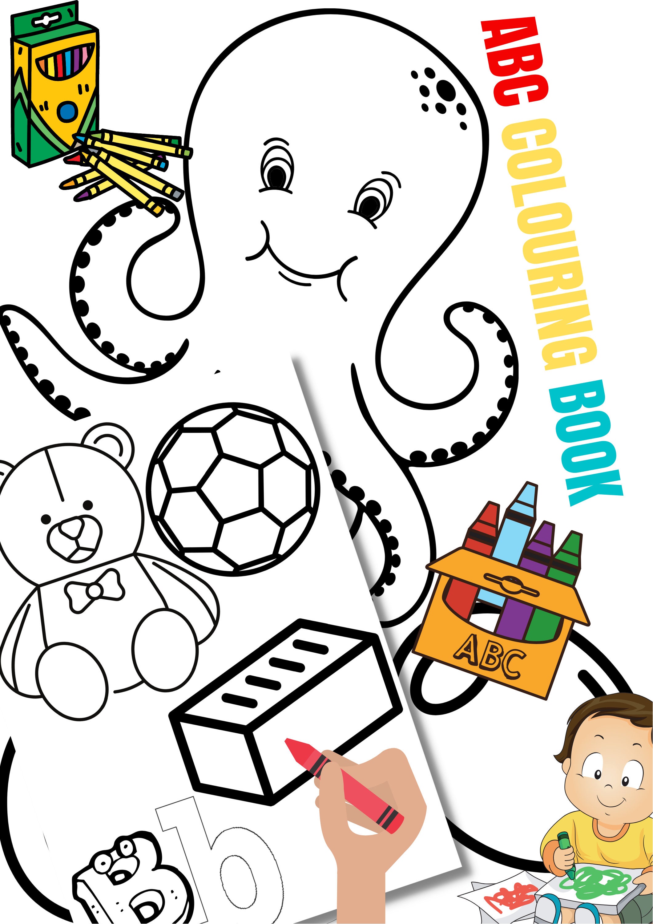 Alphabet Coloring Pages abc colouring book Kindergarten | Etsy