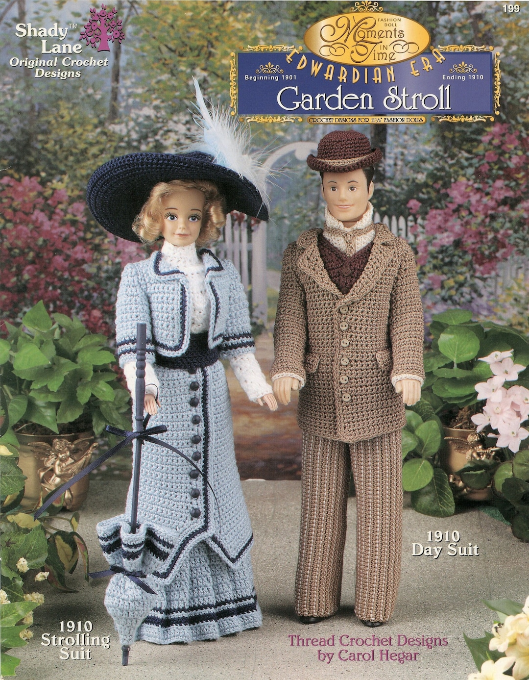 Garden Stroll His & Hers Fashion Doll Costume Outfits Moments in Time Collection Edwardian Era Vintage Crochet Pattern PDF File Only