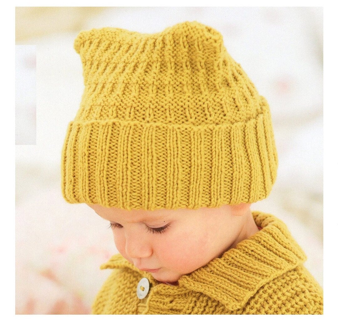 Knit Baby Boy's Tbag Teabag Hat Textured 06 612 Etsy