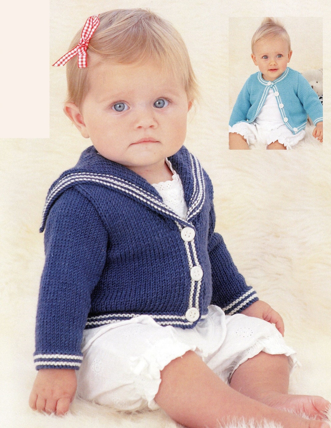 Knit Baby Girl Saylor Cardigan With Stripes 06 612 Etsy