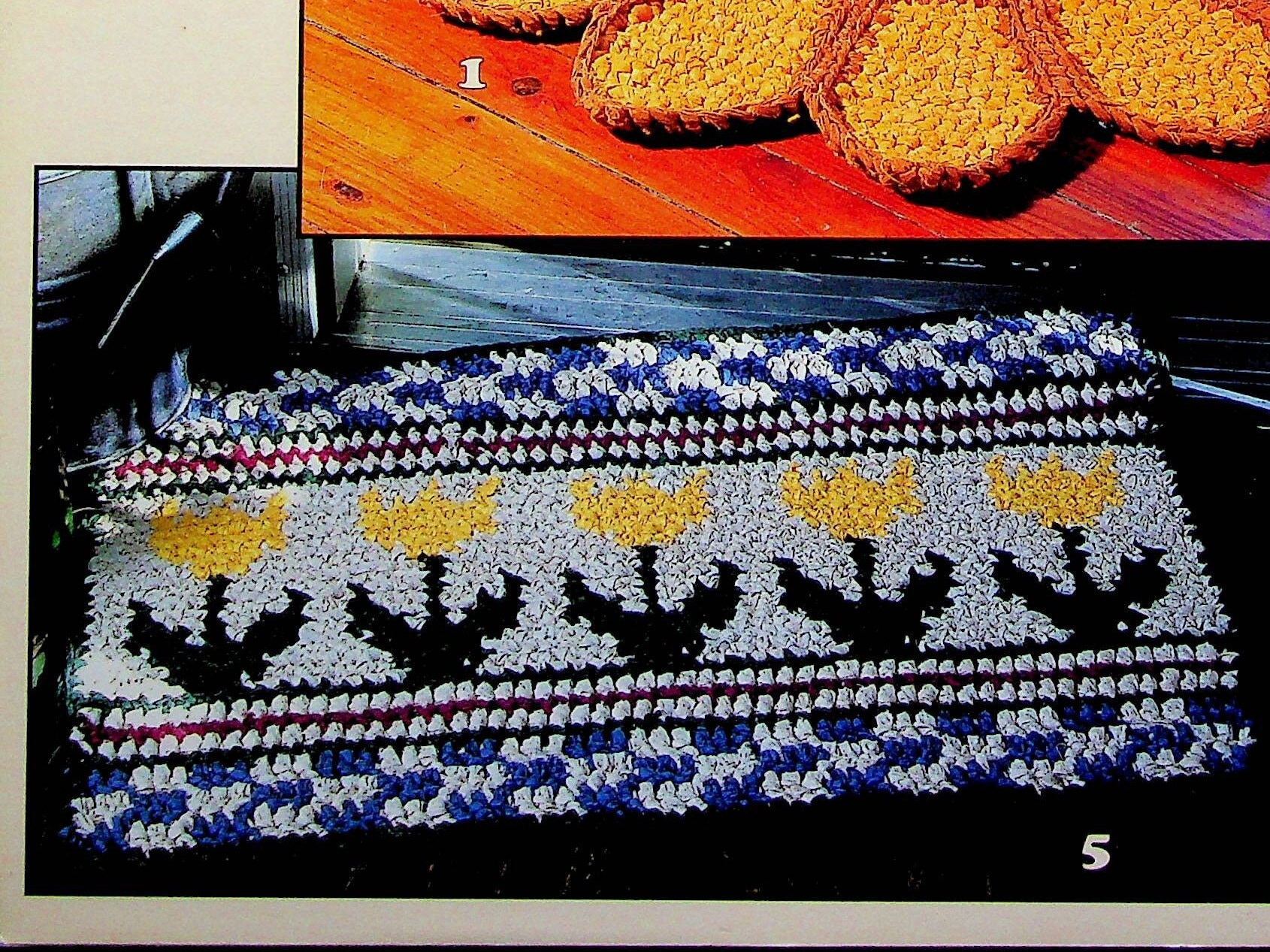 Crochet Rug Pattern Book - Rags to Rugs - 6 Designs - Sunflower, Hearts ...