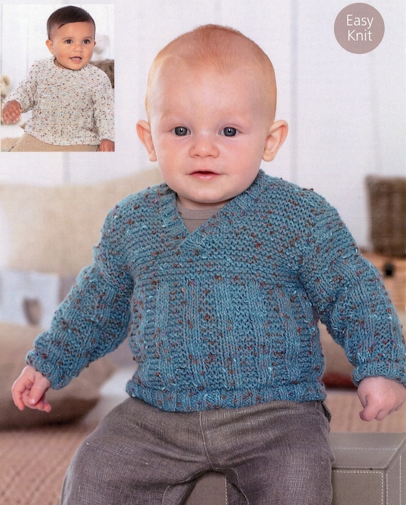 Baby Knit Textured Sweater 0 6 6 12 MONTH 1 2 2 3 4 5 6 7 YR Vintage Knitting Pattern PDF File Only Etsy