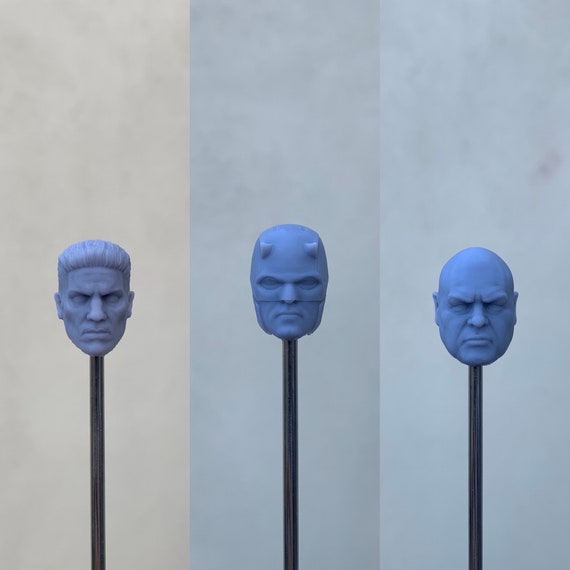 Daredevil/kingpin/punisher Head Sculpt Marvel Legends Scale 