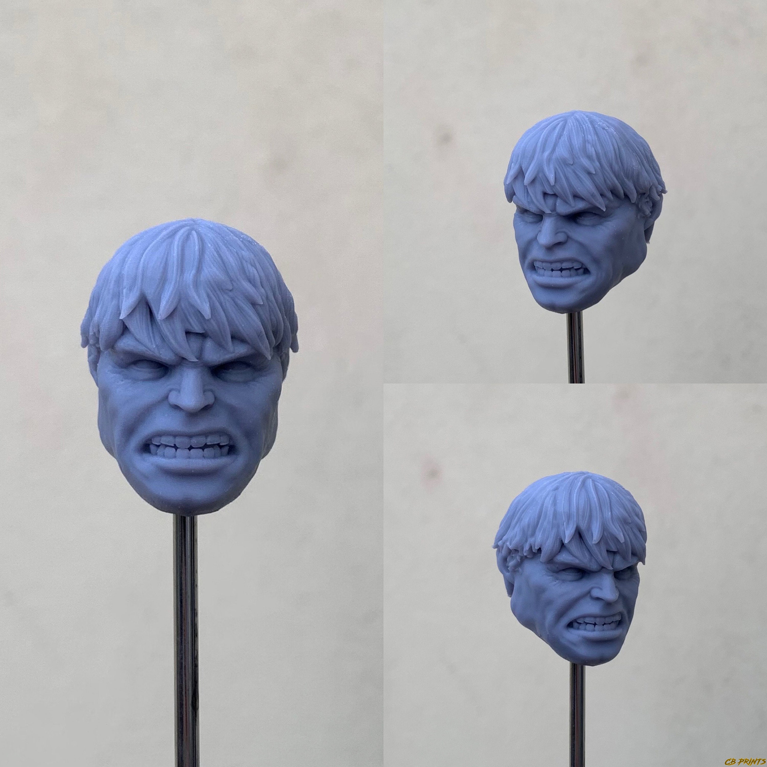 Edward Norton Hulk Head Sculpt - Marvel Legends - Etsy, image size:3000x3000