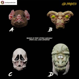 Cantina Alien Heads and Hands - 3D Printed Head Sculpt - Black Series Scale