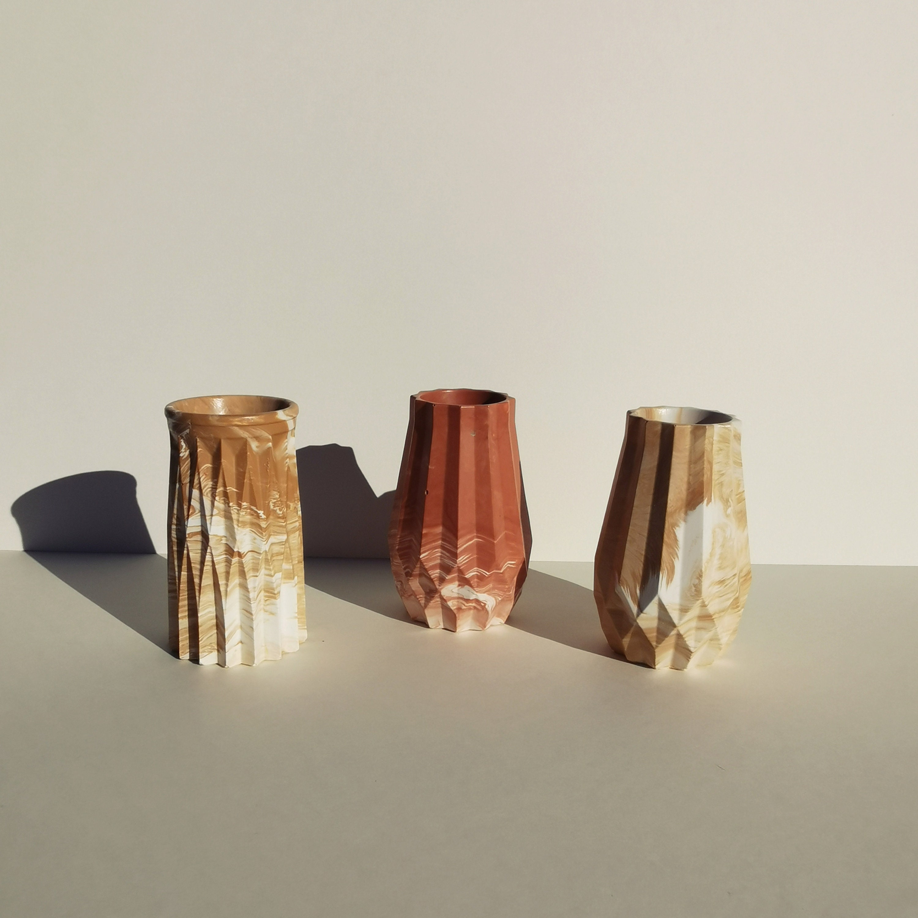 Vases Fleurs Séchées, Terracotta, Beige, Marbré, Minimaliste, Porte-stylo, Vase Fait à La Main