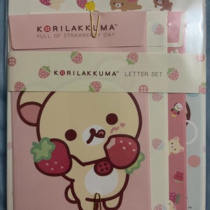 Juego de cartas Rilakkuma Strawberry Day Papelería Papelería Sobres Juego de cartas