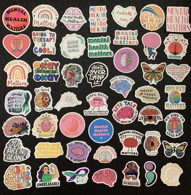Mental Health Sticker Pack Positive Words Phrases Vinyl Stickers - Etsy